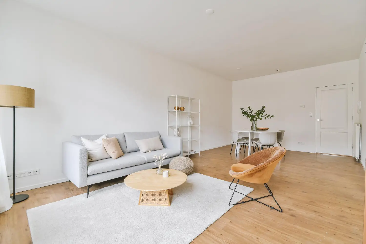 Living room with freshly painted white walls in Reno, NV, by Parker’s Painting Inc.